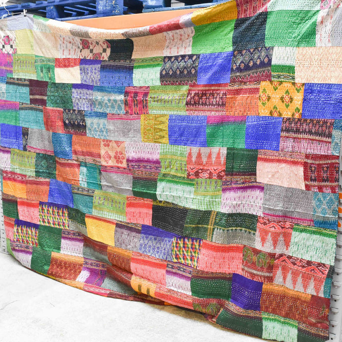 Recycled silk, lined with cotton. double bed sized. £120